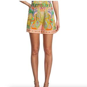 Antonio Melani Brooks Printed Linen Shorts 8 NWT